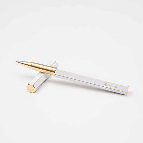 Ystudio | Rollerball Pen | Classic Revolve | Brass White YSTUDIO