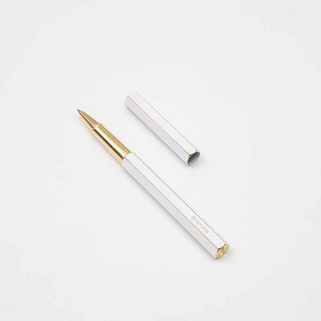 Ystudio | Rollerball Pen | Classic Revolve | Brass White YSTUDIO